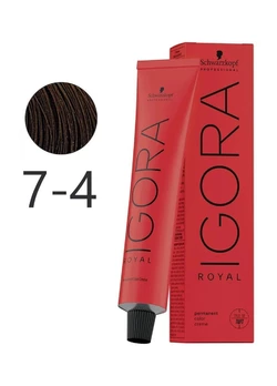 Крем-краска для волос Schwarzkopf IGORA ROYAL Golds 7-4 средне-русый бежевый 60 мл (4045787207262)