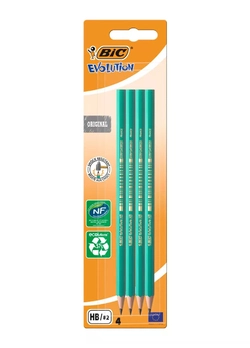 Набор карандашей чернографитных шестиугольных BIC Evolution HB Зеленый 4 шт (3270220000167)