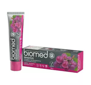 Зубная паста BioMed Sensitive Антибактериальная для укрепления эмали и снижения чувствительности Виноград 100 г (3800023406851)