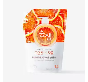 Средство для мытья посуды Aekyung Soonsaem Citric Acid Grapefruit Запаска 1.2 л (8801046303207)