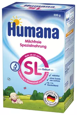 Безмолочная сухая смесь humana sl на основе изолята соевого белка, от рождения,  500 г (4031244720559)