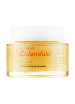 Успокаивающий крем для чувствительной кожи MISSHA Su:Nhada Calendula pH на основе календулы, 50 мл (8809643525343)