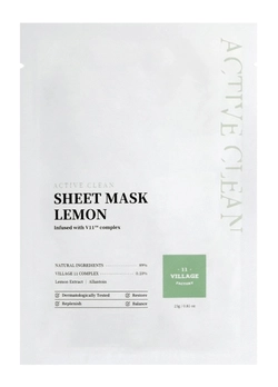 Тканевая маска Village 11 Factory Active Clean Sheet Mask Lemon с лимоном 23 г (8809663754396)