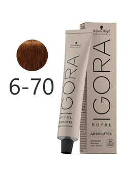 Крем-краска для седых волос Schwarzkopf Professional Igora Royal Absolutes 6-70 темно-русый медный натуральный 60 мл (4045787282450)