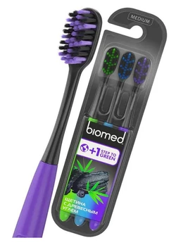 Набор зубных щеток Biomed Black 3 шт (7640168935573)
