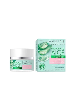 Крем-гель для лица Eveline Cosmetics Organic Aloe+Collagen Увлажняюще-успокаивающий для нормальной и чувствительной кожи 50 мл (5903416026952)