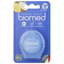 Комплексная зубная нить BioMed с ароматом кокоса и манго 50 м (7640168937232)