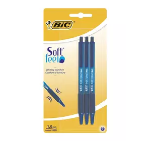 Набор шариковых ручек автоматических BIC Soft Feel Clic Grip Синих 3 шт (70330133723)