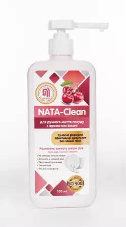 Средство моющее NATA-Clean для ручной мойки посуды с ароматом вишни, 500мл, премиум (4823112600984)