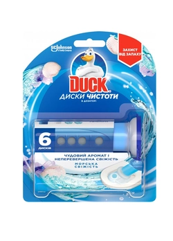Диски чистоты для унитаза Duck Морская свежесть основной блок 6 дисков (4823002004298)