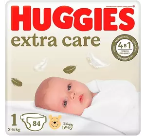 Подгузники Huggies Extra Care 1 Mega 84 (2-5 кг) (5029053578057)