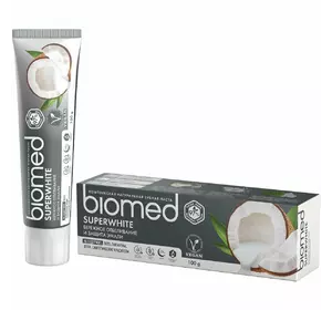 Зубная паста BioMed Superwhite Антибактериальная отбеливающая для чувствительной эмали Кокос 100 г (3800023406868)