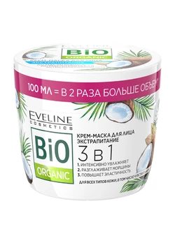 Крем-маска для лица 3в1 Eveline Bio Organiс Экстра-питание 100 мл (5903416022541)