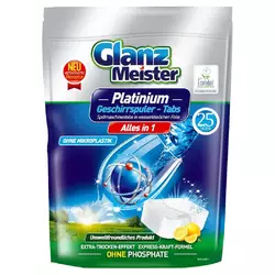 Таблетки Glanz Meister Platinum для миття посуду в посудомийних машинах 16 г х 25 шт (4260418933130)