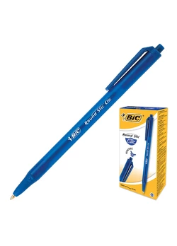 Ручка BIC Round Stic Click синяя (3086123380417)
