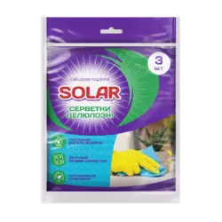 Салфетки Solar целлюлозные влагопоглощающие для уборки, 3 шт. (4820269930179)