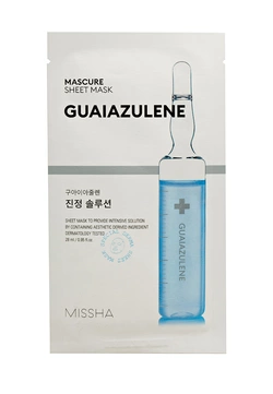 Успокаивающая маска для лица Missha Mascure Calming Solution Sheet Mask Guaiazulene 27 мл (8809581456617)
