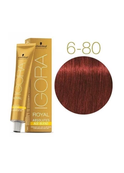 Крем-краска для седых волос Schwarzkopf Professional Igora Royal Absolutes 6-80 темно-русый красный натуральный 60 мл (4045787282474)