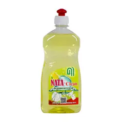 Средство моющее NATA-Clean для ручной мойки посуды с ароматом лимона, флакон 500 мл с пуш-пулом (4823112600717)