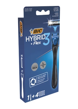 Станок для бритья мужской BIC Flex 3 Hibrid с 4 сменными картриджами (3086123644939)