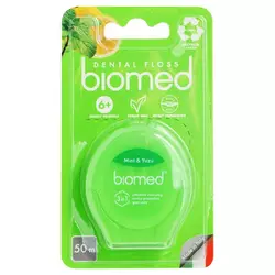 Комплексная зубная нить BioMed с ароматом мяты и юзу 50 м (7640168937249)