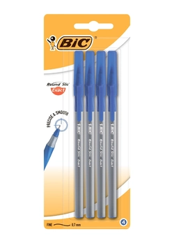 Ручки шариковые BIC Round Stic Exact 4шт Синяя (3086123408067)