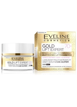 Эксклюзивный ультра восстанавливающий крем-сыворотка Eveline 70+ Gold Lift Expert 50 мл (5901761941968)