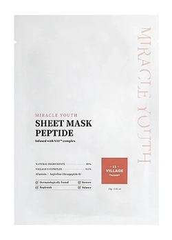 Тканевая маска для лица Village 11 Factory Miracle Youth Cleansing Sheet Mask Peptide с пептидами 23 г (8809663754440)