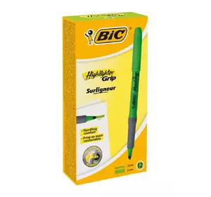 Набор текстовых маркеров BIC Highlighter Grip Зеленых 12 шт (70330312524)
