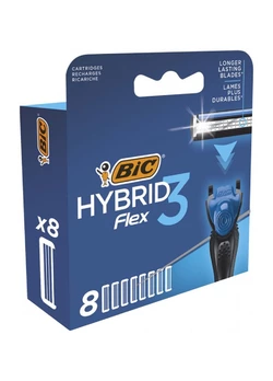 Сменные картриджи для бритья (лезвия) BIC Flex 3 Hybrid мужские (8 шт) (3086123480933)