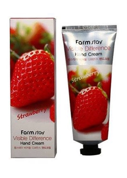 Крем для рук FarmStay Visible Difference Hand Cream Strawberry с клубникой 100 г (8809636280464)