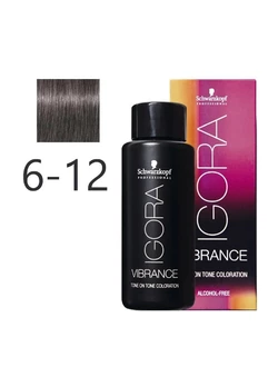 Краска для волос Schwarzkopf Igora Vibrance безаммиачная 6-12 Тёмный русый сандре пепельный 60 мл (7702045560404)