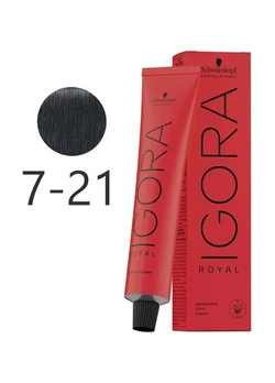 Крем-краска для волос Schwarzkopf Igora Royal 7-21 Сpeднe-pycый пeпeльный caндpе 60 мл (4045787482096)