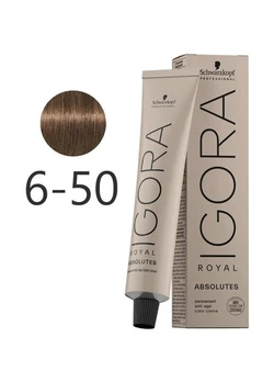 Крем-краска для седых волос Schwarzkopf Professional Igora Royal Absolutes 6-50 темно-русый золотистый натуральный 60 мл (4045787282375)