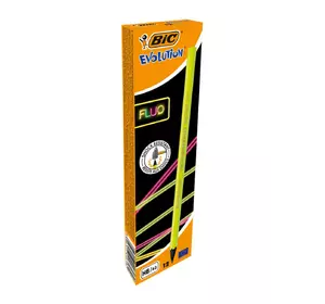 Набор карандашей чернографитных шестиугольных BIC Evolution Fluo HB 4 цвета (12шт) (3086123446182)