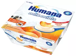 Продукт кисломолочный humana milk minis pfirsich с персиком, 4х100 г (4031244784452)