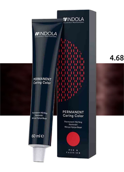 Перманентная краска для волос Indola Permanent Caring Color  4.68 Средне-коричневый красно-шоколадный 60 мл (4045787707052)