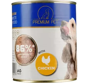 Паштет PREMIUM PET для взрослых собак с курицей 800 г*6 шт. (2000000002107)