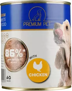 Паштет PREMIUM PET для взрослых собак с курицей 800 г*6 шт. (2000000002107)