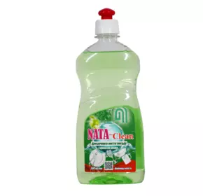Средство моющее NATA-Clean для ручной мойки посуды с ароматом яблока, флакон 500 мл с пуш-пулом (4823112600724)