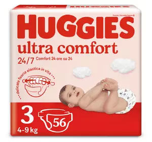 Подгузники Huggies Ultra Comfort Unisex 3 (4-9 кг) Jumbo 56 шт (5029053567570)