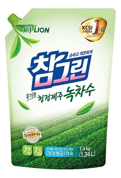 Средство для мытья посуды, овощей и фруктов Lion Chamgreen Зеленый чай 1.4 кг (8801007655154)