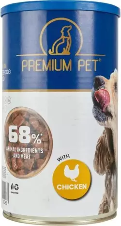 Корм PREMIUM PET для взрослых собак консервированная курятина 1240г*6шт (2000004112297)