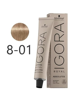 Крем-краска для седых волос Schwarzkopf Professional Igora Royal Absolutes 8-01 светло-русый натуральный сандрэ  60 мл (4045787632569)