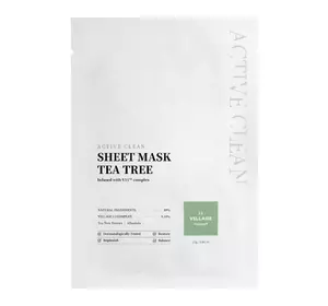 Тканевая маска Village 11 Factory Active Clean Sheet Mask Tea Tree с чайным деревом 23 г (8809663754402)