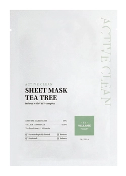 Тканевая маска Village 11 Factory Active Clean Sheet Mask Tea Tree с чайным деревом 23 г (8809663754402)