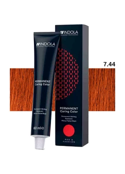 Перманентная крем-краска для волос Indola Permanent Caring Color 7.44 Средний блонд интенсивный медный 60 мл (4045787705270)