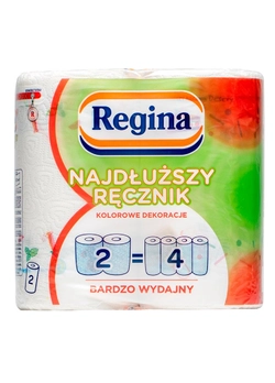 Бумажные полотенца Regina с декором 20.7 м 90 отрывов 2 слоя 2 рулона (8004260489935)