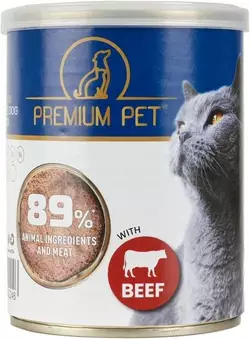 Паштет PREMIUM PET для взрослых кошек с говядиной 360г*8шт (2000005002266)