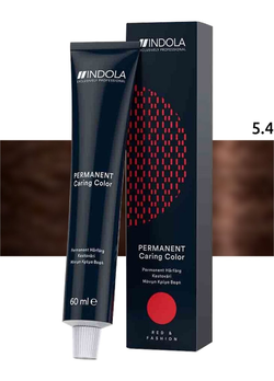 Краска для волос перманентная Indola Permanent Caring Color 5.4 светлый коричневый медный 60 мл (4045787704754)